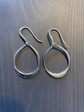 Silpada Silver Teardrop Hoop Dangle Earrings
